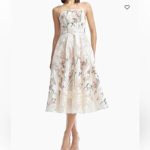Dress The Population Kailyn Embroidered 3D Floral Midi Dress Blush Pink